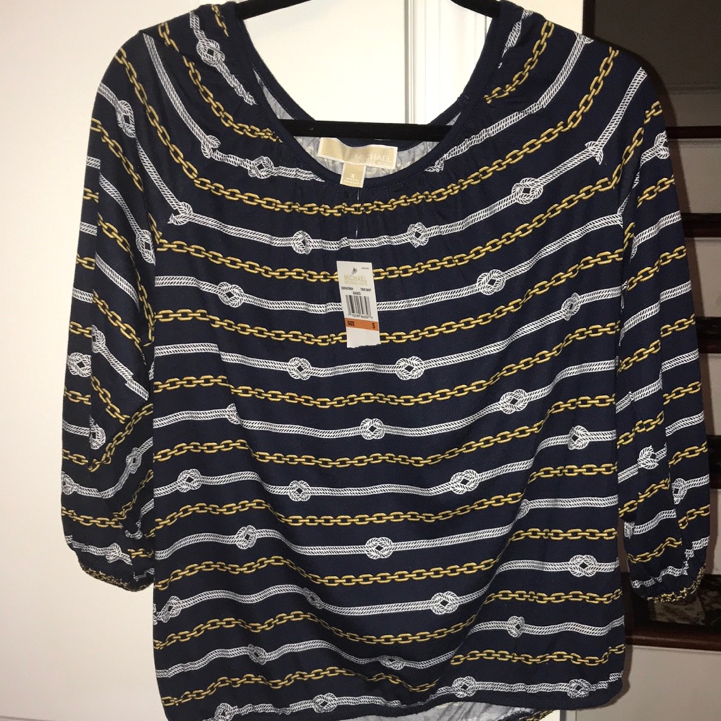 Mk Basic Chain Print Blouse